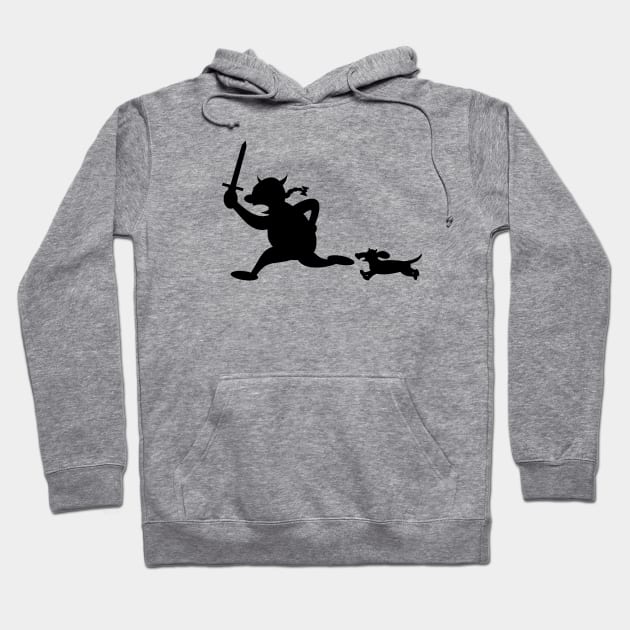 Running Viking with Dachshund Hoodie by schlag.art